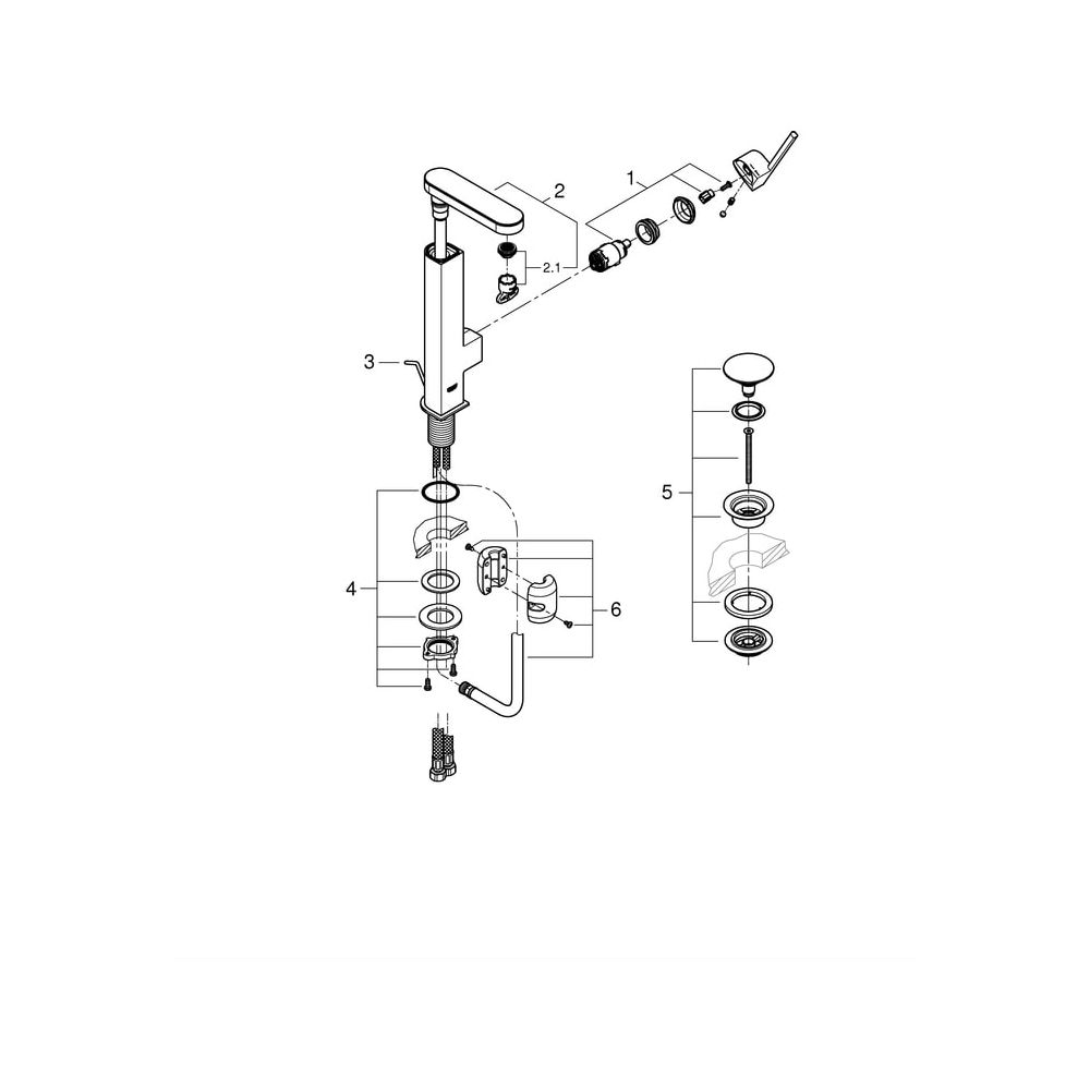 Grohe Plus Einhand-Waschtischbatterie, L-Size, 1-Loch-Montage, herausziehbarer Auslauf... GROHE-23844003 4005176496554 (Abb. 10)