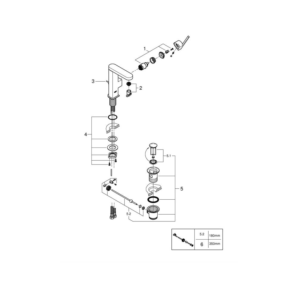 Grohe Plus Einhand-Waschtischbatterie, M-Size, 1-Loch-Montage, 1 1/4" Zugstangen-Garni... GROHE-23871AL3 4005176585616 (Abb. 11)