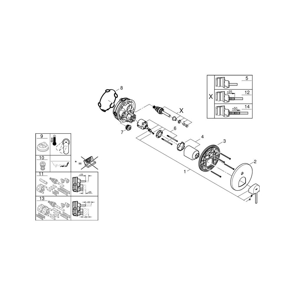 Grohe Plus Einhand-Wannenbatterie, Fertigmontageset für Rapido SmartBox, Supersteel, 24... GROHE-24060DC3 4005176574146 (Abb. 6)