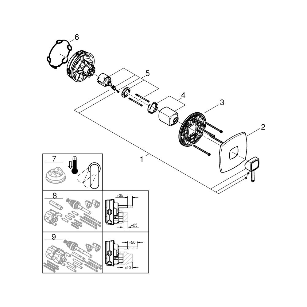 Grohe Grandera Einhand-Brausebatterie, Fertigmontageset für Rapido SmartBox, Chrom, 242... GROHE-24259000 4005176758348 (Abb. 9)