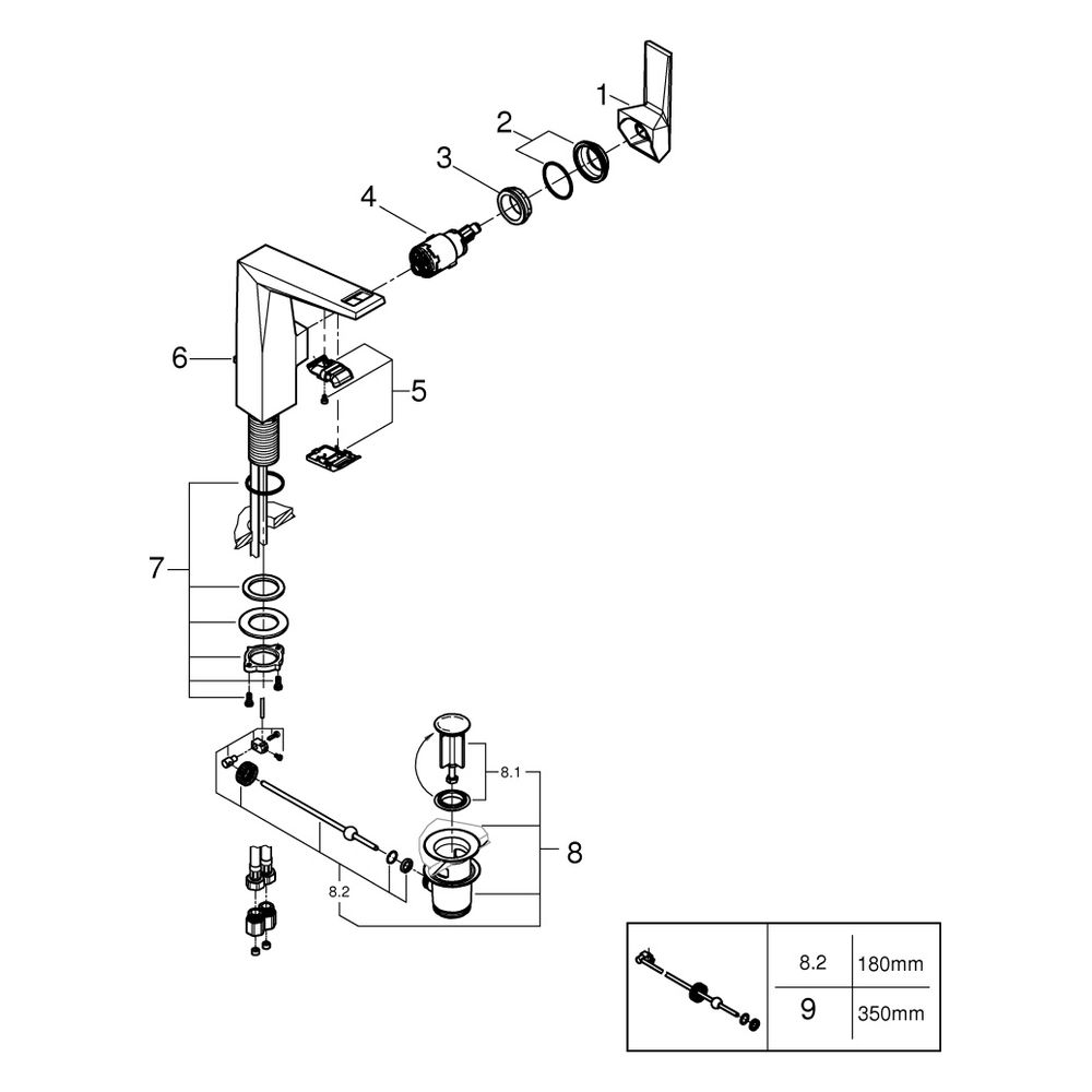 Grohe Allure Brilliant PC Einhand-Waschtischbatterie L-Size, Griff Rändelstruktur, 1 1/... GROHE-24400DC0 4005176794971 (Abb. 4)