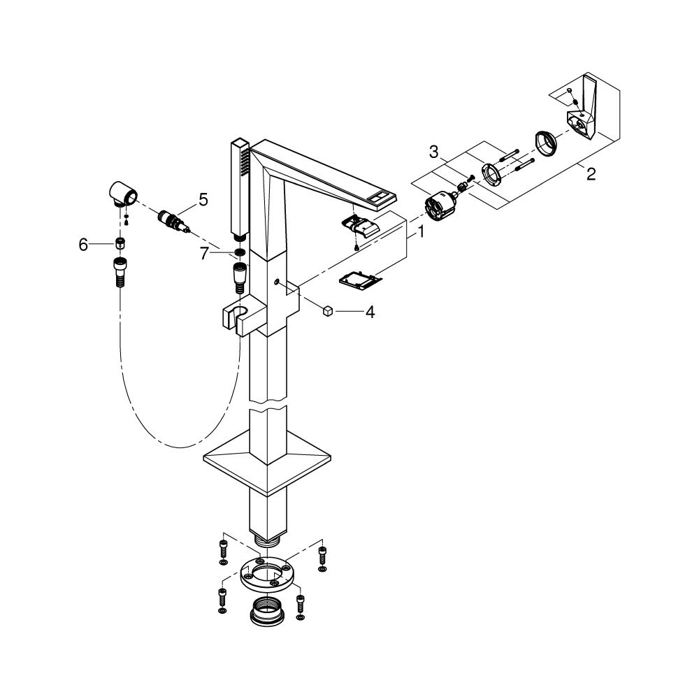 Grohe Allure Brilliant PC Wannenbatterie, Bodenmontage, Fertigmontageset für 45984, Gri... GROHE-24423DC0 4005176795329 (Abb. 4)