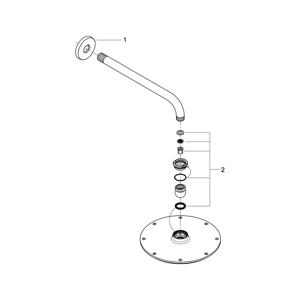 Grohe Rainshower Cosmopolitan 210 Kopfbrauseset, Brausearm 286mm, Chrom, 26052000... GROHE-26052000 4005176937064 (Abb. 5)