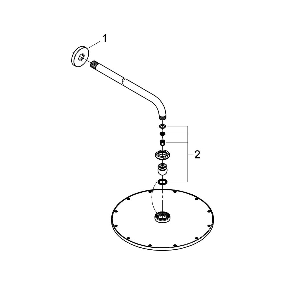 Grohe Rainshower Cosmopolitan 310 Kopfbrauseset, Brausearm 380mm, Chrom, 26056000... GROHE-26056000 4005176937101 (Abb. 5)