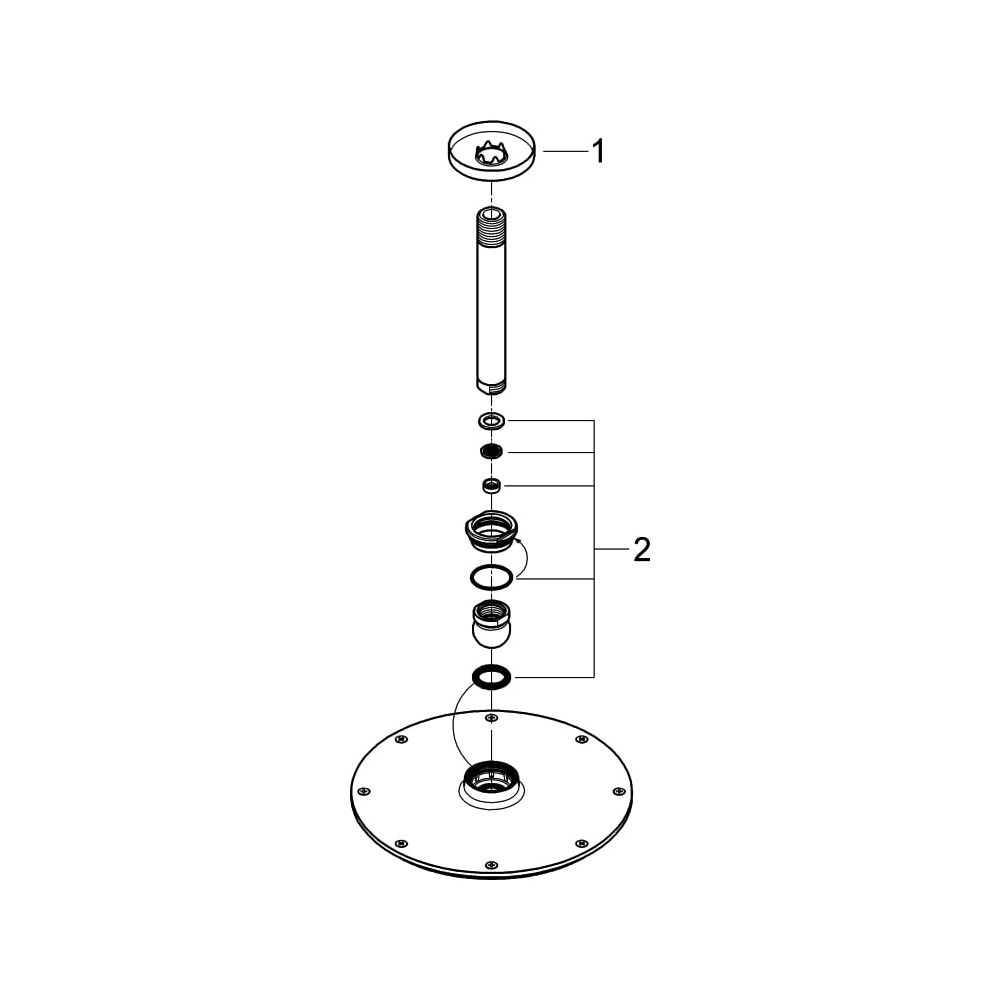 Grohe Rainshower Cosmopolitan 210 Kopfbrauseset, Deckenauslass 142mm, 8,5l/min, Chrom, ... GROHE-26063000 4005176937170 (Abb. 5)