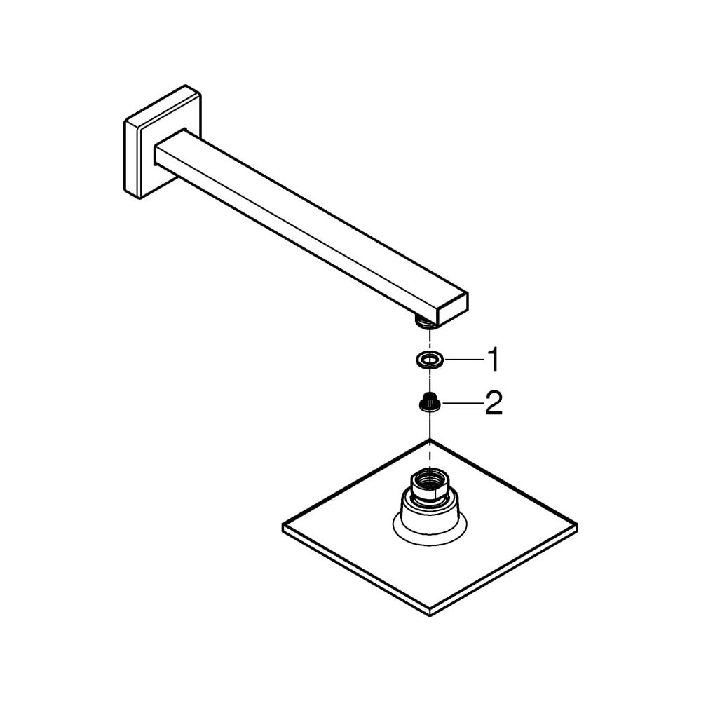 Grohe Euphoria Cube 152 Kopfbrauseset 10", Brausearm 286mm, 1 Strahlart, maximaler Durc... GROHE-26073000 4005176937279 (Abb. 5)