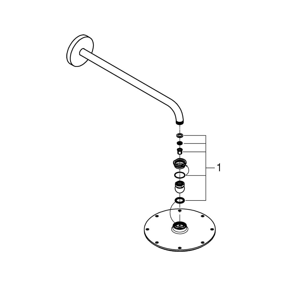Grohe Rainshower Cosmopolitan 210 Kopfbrauseset, Brausearm 422mm, 16,5l/min, Chrom, 261... GROHE-26171000 4005176997310 (Abb. 5)