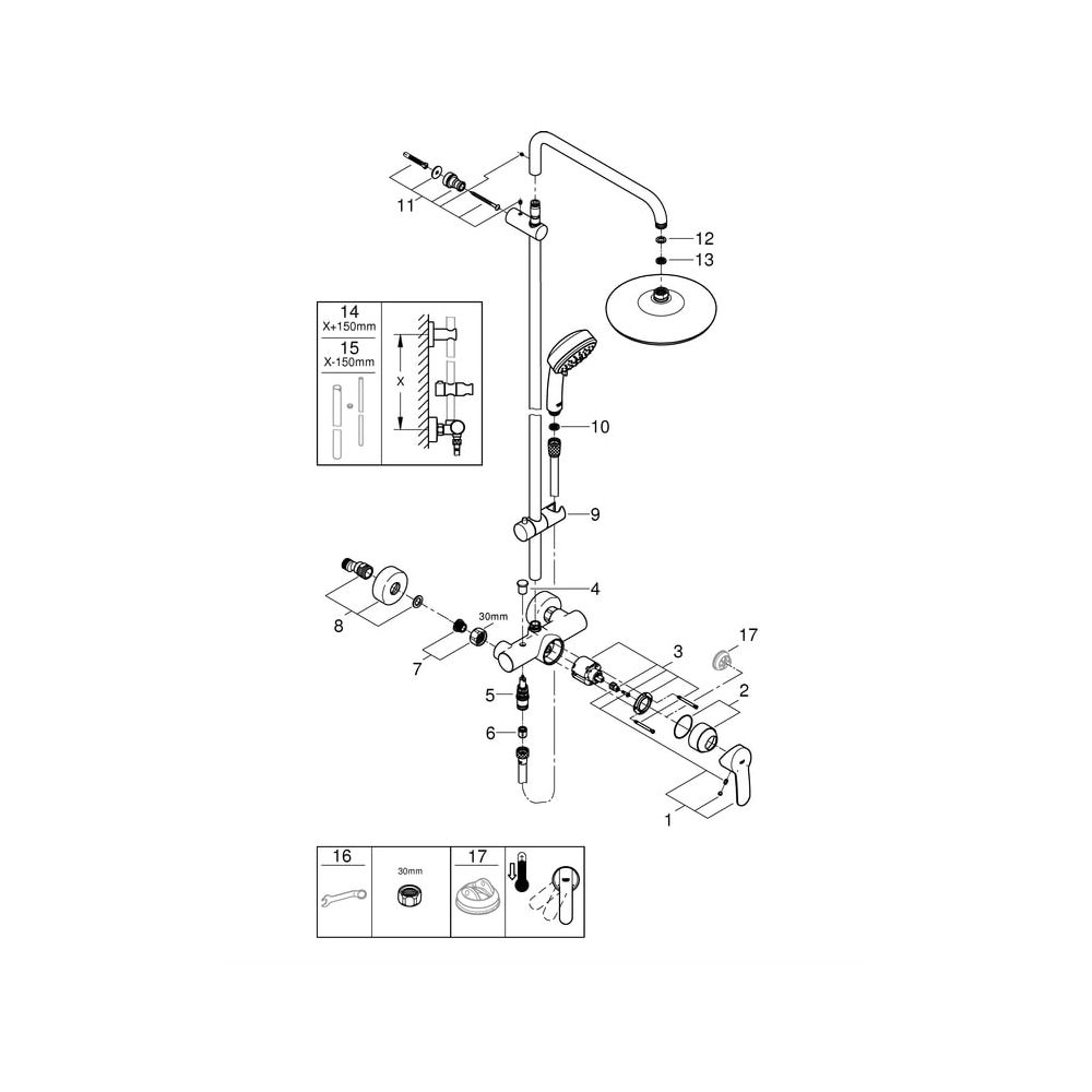 Grohe Tempesta Cosmopolitan 210 Duschsystem mit Einhandmischer, Chrom, 26224001... GROHE-26224001 4005176408168 (Abb. 8)