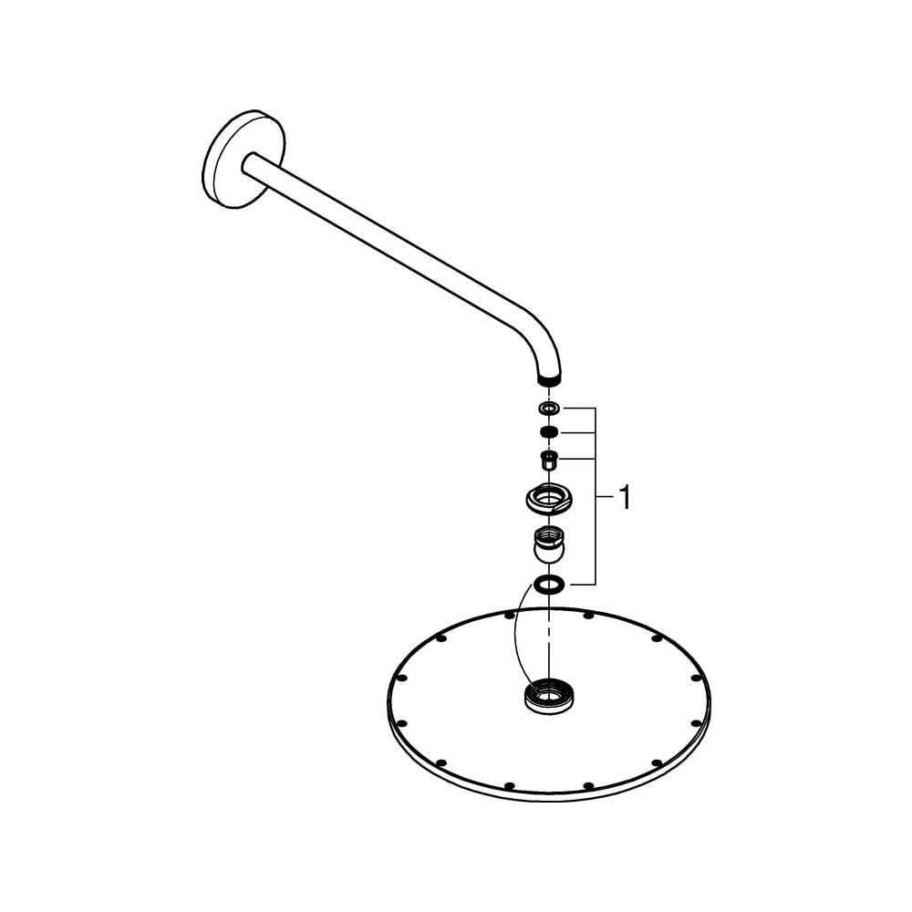 Grohe Rainshower Cosmopolitan 310 Kopfbrauseset, Brausearm 422mm, 12,5l/min, Chrom, 262... GROHE-26257000 4005176317927 (Abb. 5)