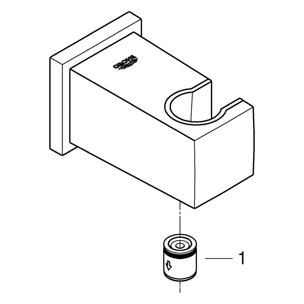 Grohe Euphoria Cube Wandanschlussbogen mit Wandbrausehalter, Außengewinde, eigensicher,... GROHE-26370DA0 4005176556845 (Abb. 4)