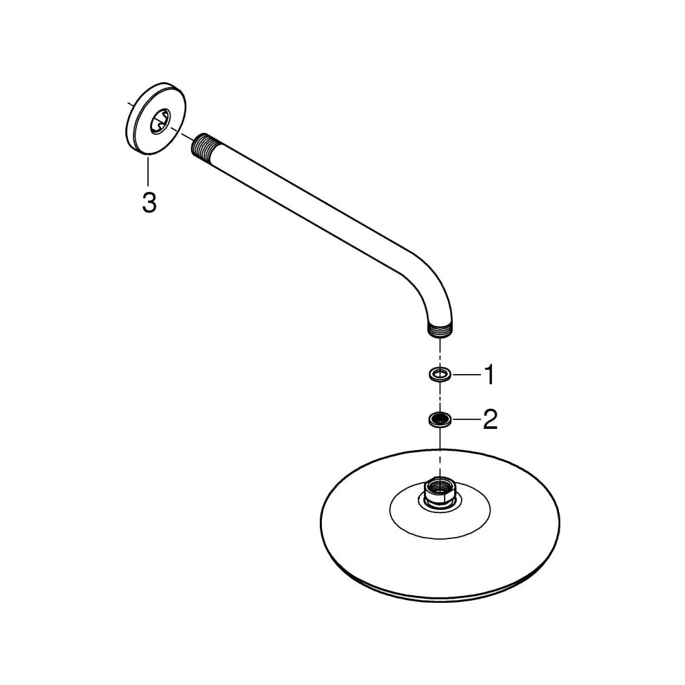 Grohe Tempesta 210 Kopfbrauseset, Brausearm 286mm, 1 Strahlart, bei 3 bar 8,5l/min, Chr... GROHE-26412000 4005176390173 (Abb. 5)