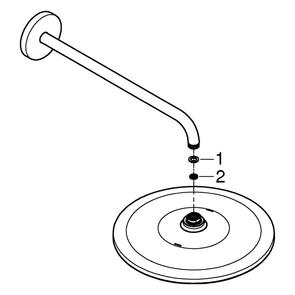 Grohe Rainshower Mono 310 Kopfbrauseset, Brausearm 422mm, 1 Strahlart, Brauseboden Chro... GROHE-26558GL0 4005176557637 (Abb. 4)