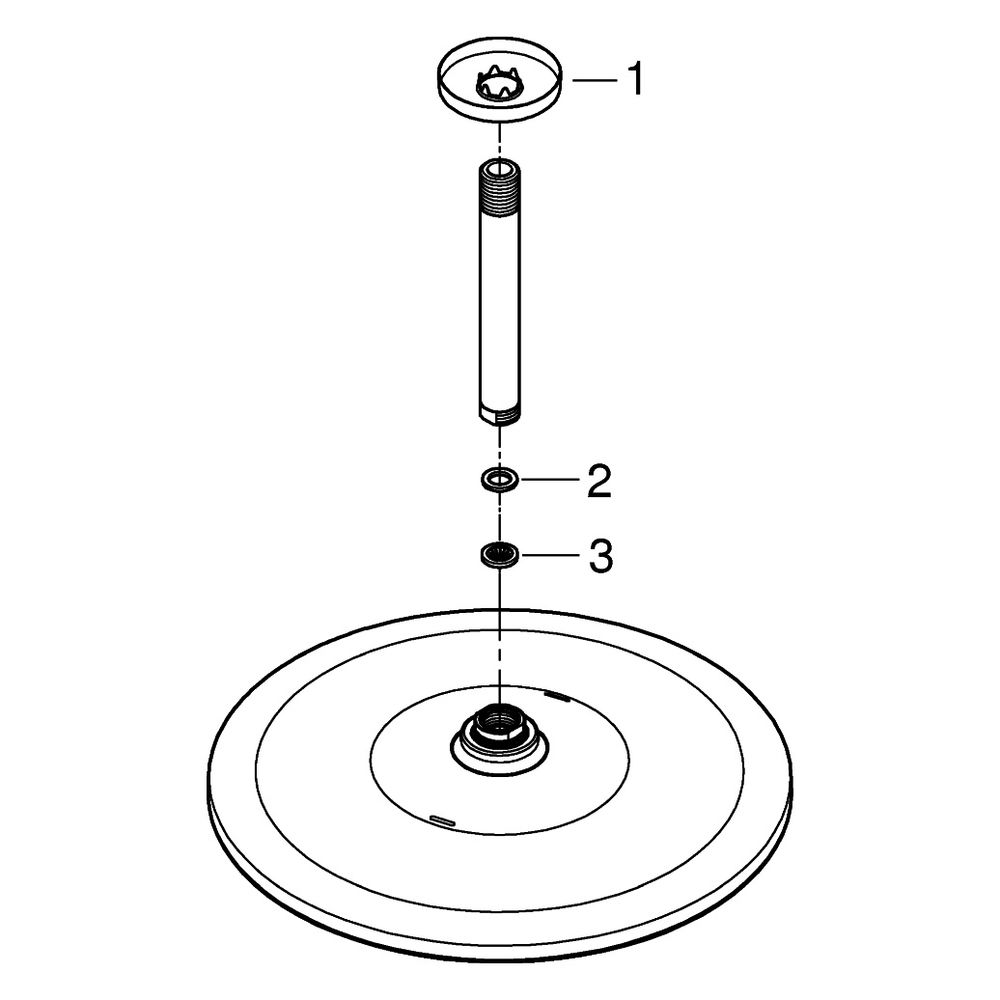 Grohe Rainshower Mono 310 Kopfbrauseset, Deckenauslass 142mm, 1 Strahlart, EcoJoy, max.... GROHE-26560A00 4005176557651 (Abb. 4)