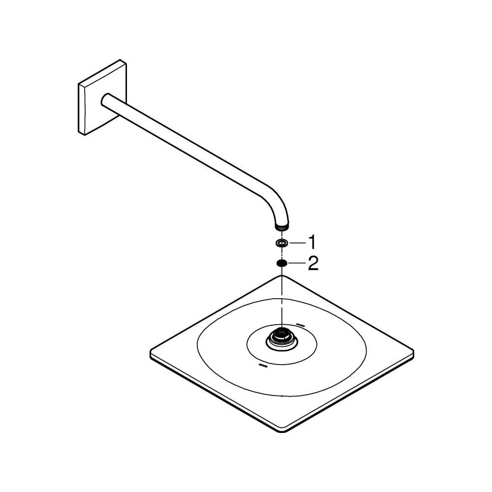 Grohe Rainshower Mono 310 Cube Kopfbrauseset, Brausearm 422mm, Brauseboden Chrom, 1 Str... GROHE-26563000 4005176481772 (Abb. 7)