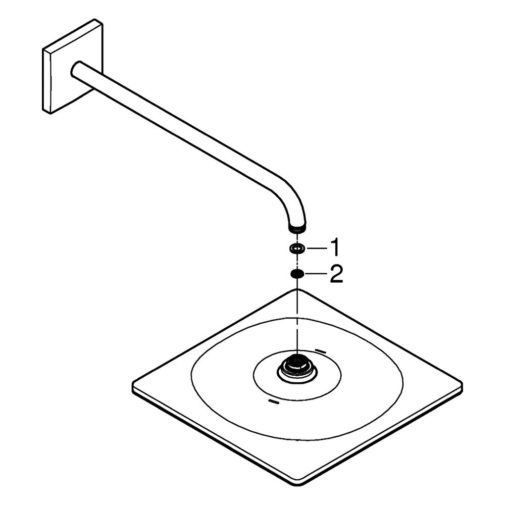 Grohe Rainshower Mono 310 Cube Kopfbrauseset, Brausearm 422mm, 1 Strahlart, max. Durchf... GROHE-26564MG0 4005176943874 (Abb. 4)
