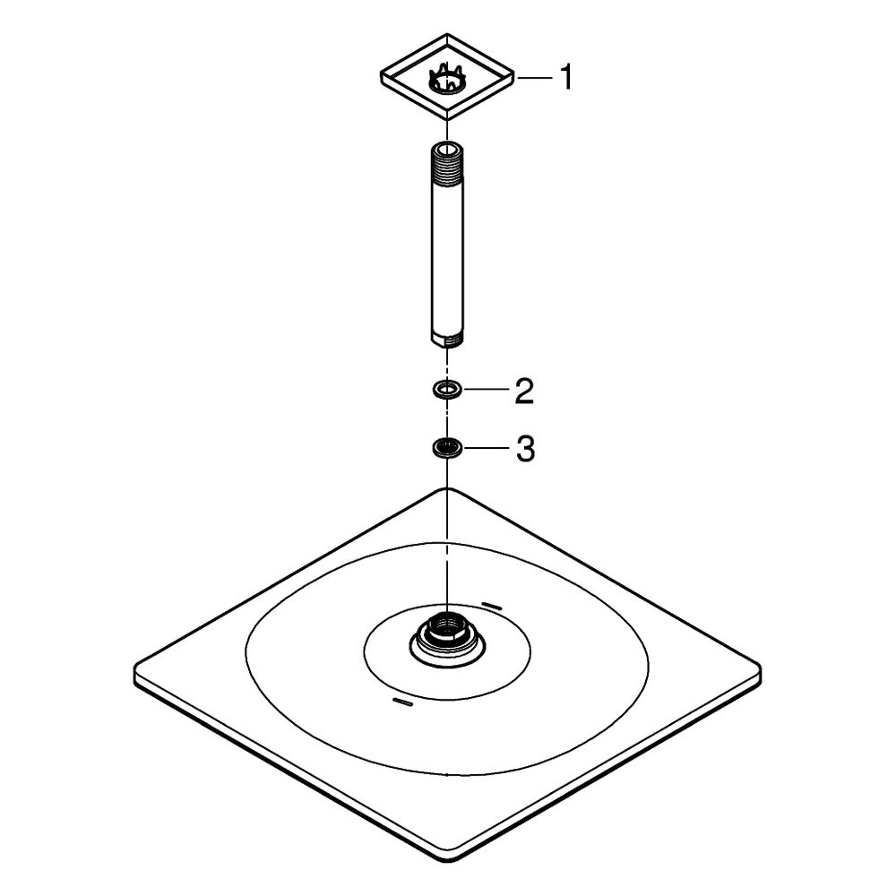 Grohe Rainshower Mono 310 Cube Kopfbrauseset, Deckenauslass 142mm, 1 Strahlart, max. Du... GROHE-26566MG0 4005176944383 (Abb. 4)