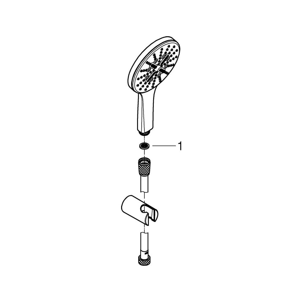 Grohe Rainshower SmartActive 130 Wandhalterset, 3 Strahlarten, Brauseschlauch Silverfle... GROHE-26581000 4005176486234 (Abb. 7)