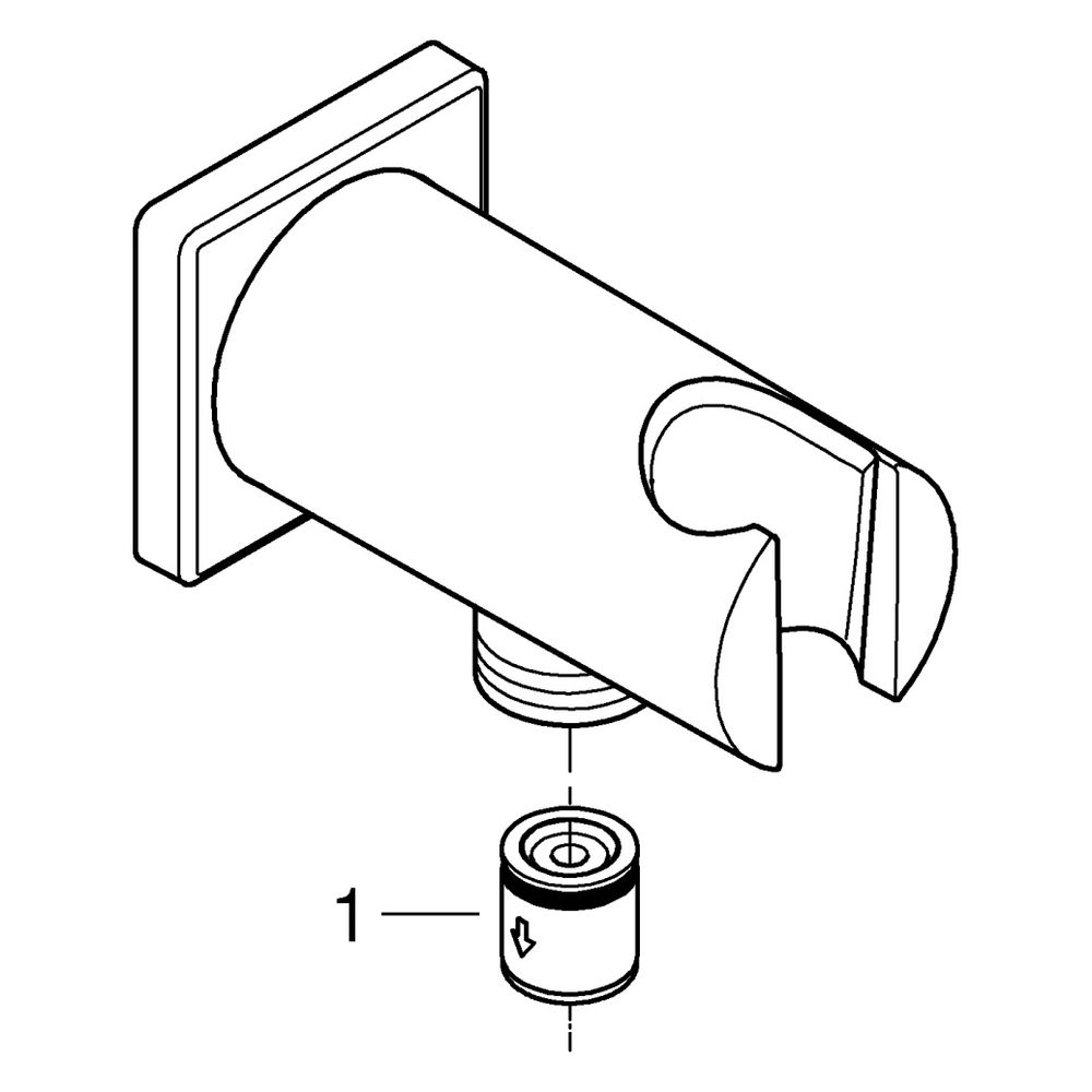 Grohe Rainshower Wandabgangsbogen mit Halter, eckige Rosette, AG 1/2", Ganzmetallgehäus... GROHE-26659MG0 4005176944406 (Abb. 4)