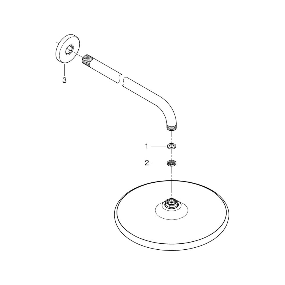 Grohe Tempesta 250 Kopfbrauseset, Brausearm 380mm, 1 Strahlart, 9,5l/min, Chrom, 266680... GROHE-26668000 4005176580550 (Abb. 9)