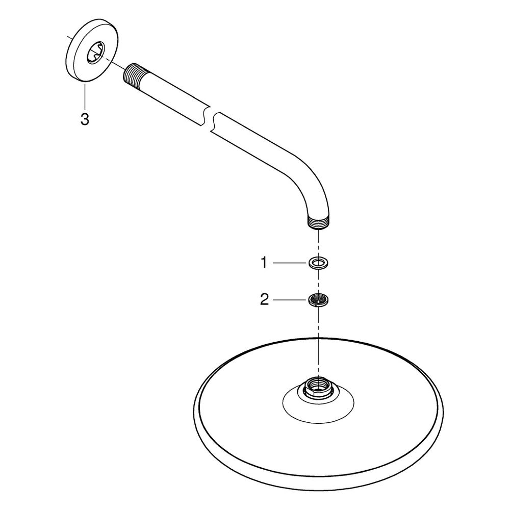 Grohe Tempesta 250 Kopfbrauseset, Brausearm 380mm, 1 Strahlart, 9,5l/min, Mattschwarz,... GROHE-266682430 4067393015758 (Abb. 4)
