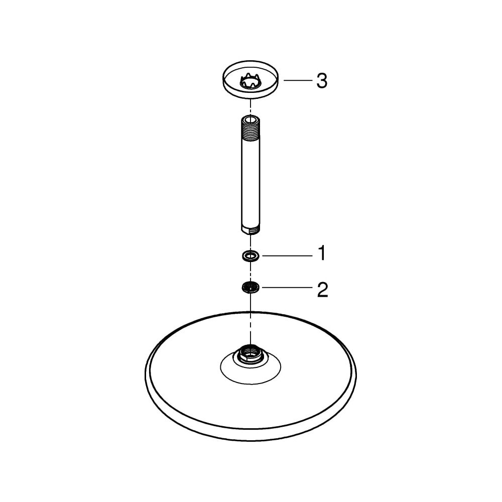 Grohe Tempesta 250 Kopfbrauseset, Deckenauslass 142mm, 1 Strahlart, 9,5l/min, Chrom, 26... GROHE-26669000 4005176580567 (Abb. 7)