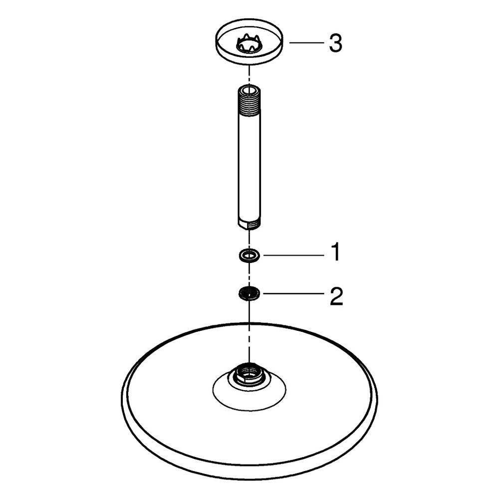 Grohe Tempesta 250 Kopfbrauseset, Deckenauslass 142mm, 1 Strahlart, 9,5l/min, Mattschw... GROHE-266692430 4067393015765 (Abb. 4)