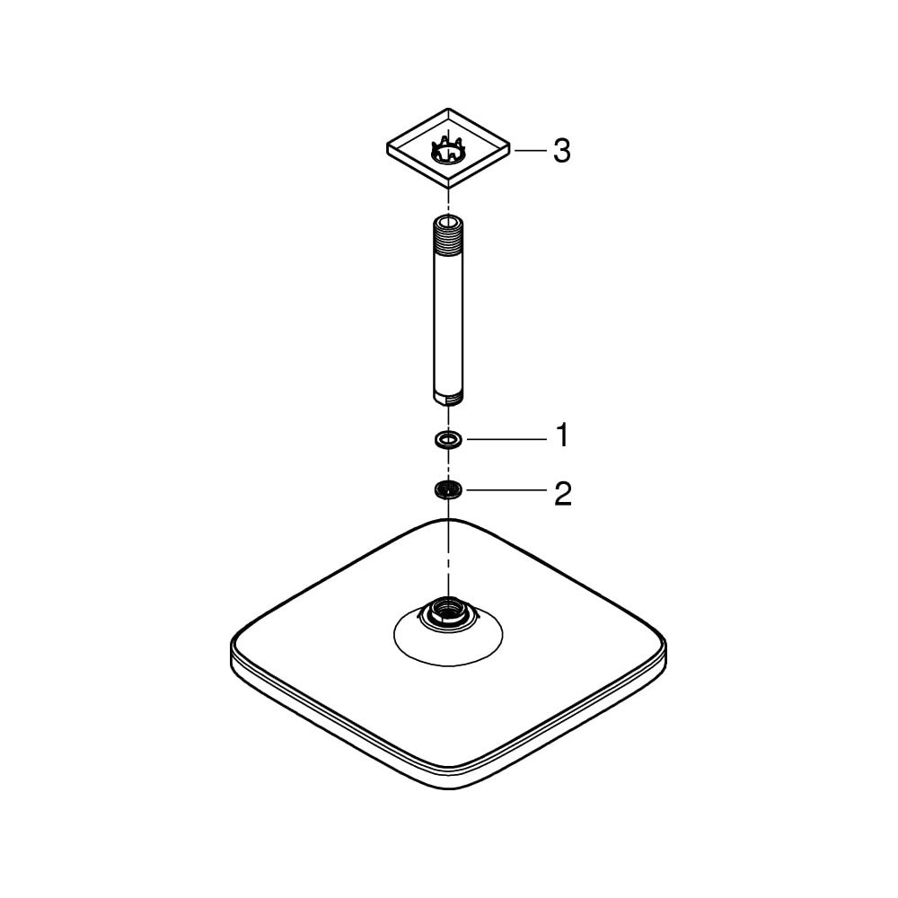 Grohe Tempesta 250 Cube Kopfbrauseset, Deckenauslass 142mm, 1 Strahlart, 9,5l/min, Chro... GROHE-26688000 4005176580758 (Abb. 8)