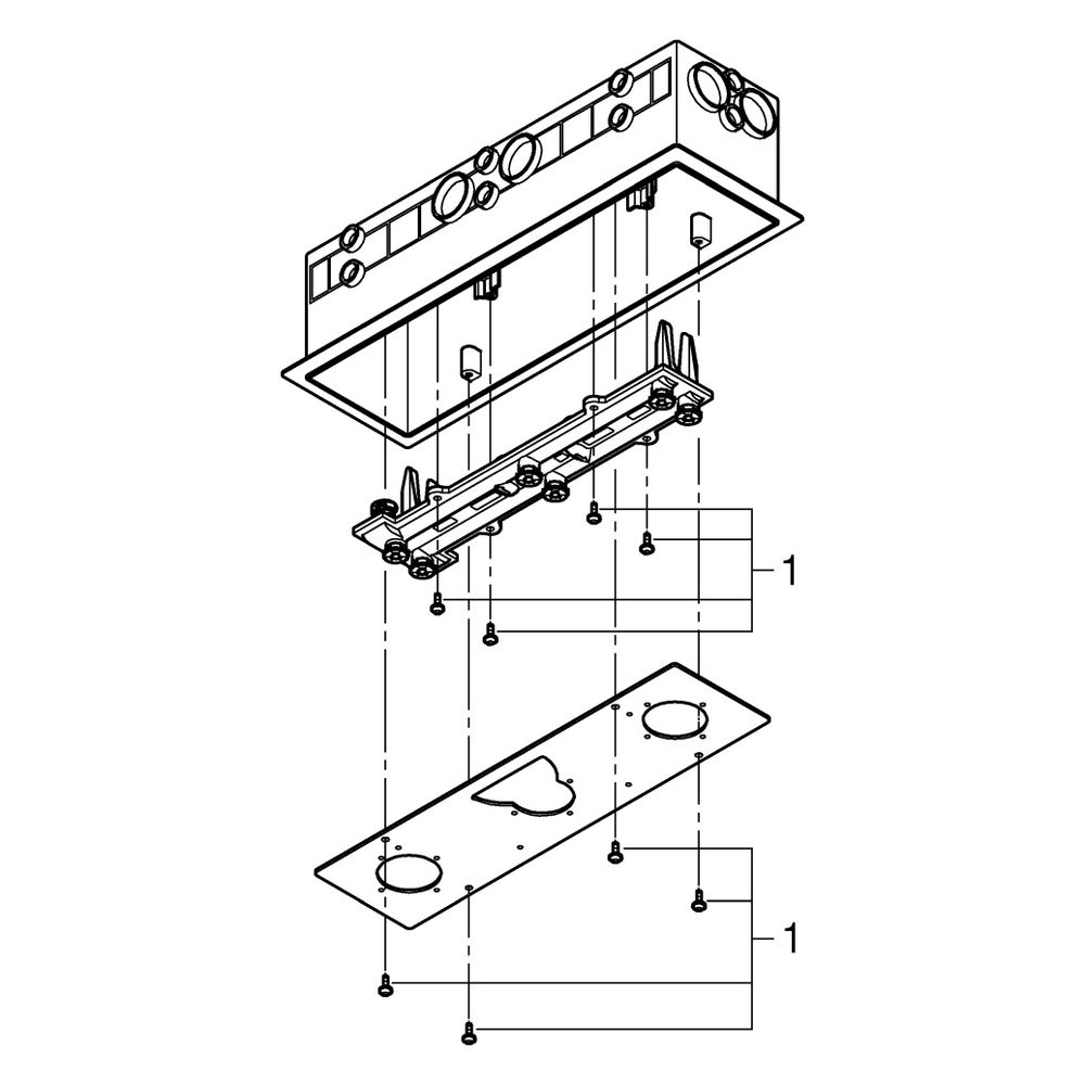 Grohe Rainshower Aqua Rohbau-Set klein, für Deckenbrausen, 320x100mm, für 2 Wasserwege,... GROHE-26739000 4005176644641 (Abb. 7)