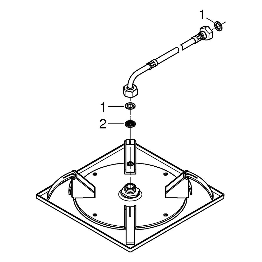 Grohe Rainshower Aqua 10" Deckenbrause, 1 Strahlart, 254x254mm, mit SpeedClean, Satin S... GROHE-26874MS0 4005176946035 (Abb. 4)