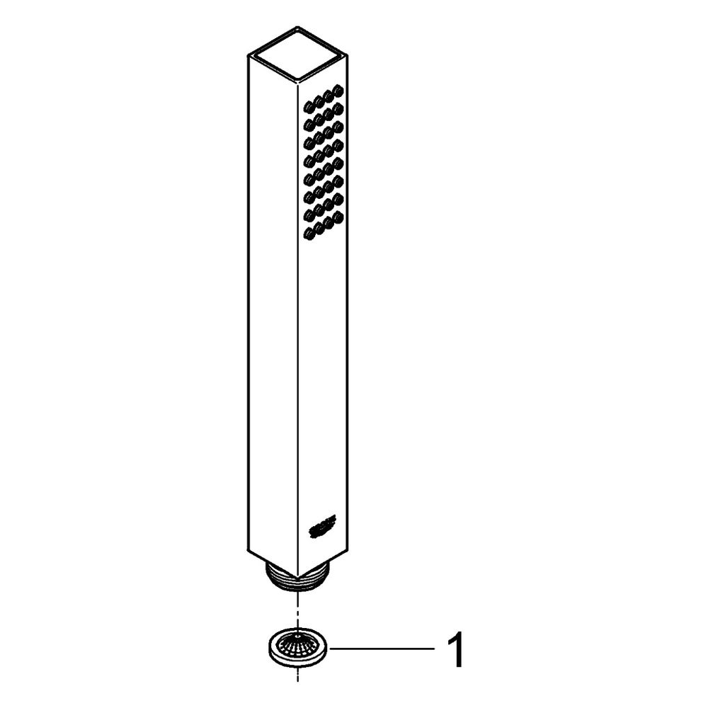 Grohe Rainshower Aqua Cube Stick Handbrause, Metall, 1 Strahlart, Durchflusskonstanthal... GROHE-26885000 4005176759314 (Abb. 7)