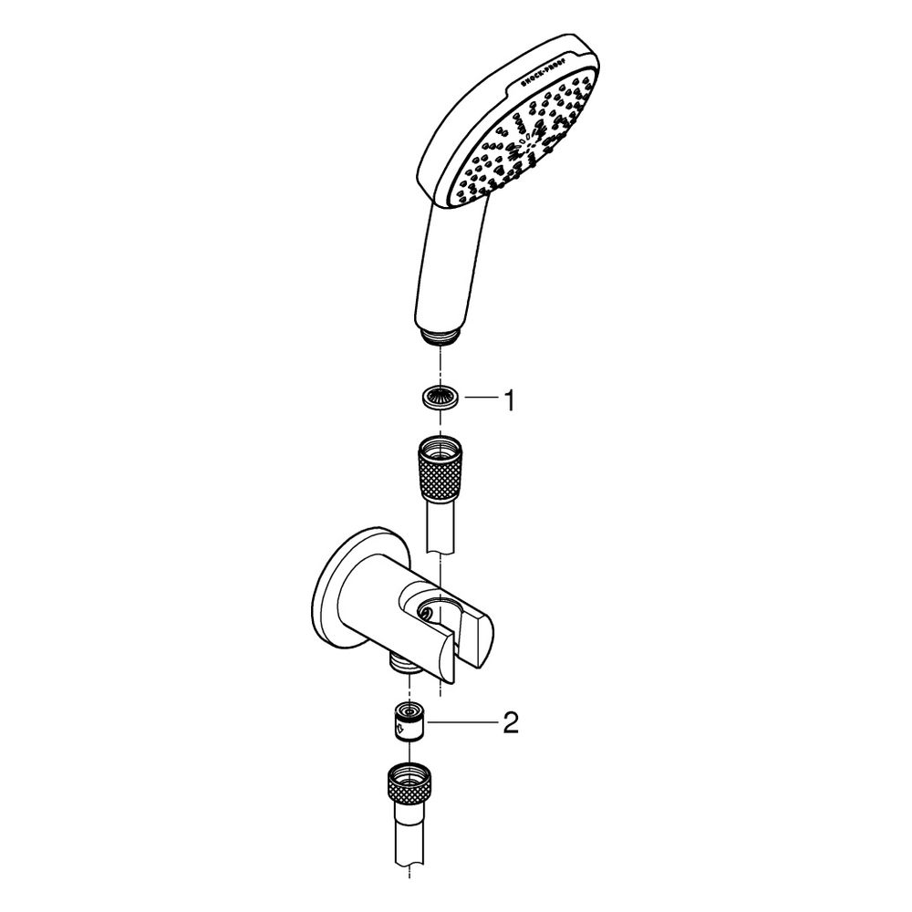 Grohe Tempesta Cube 110 Wandhalterset, 3 Strahlarten Rain/Jet/Massage, mit Wandanschlu... GROHE-269102433 4067393050056 (Abb. 4)