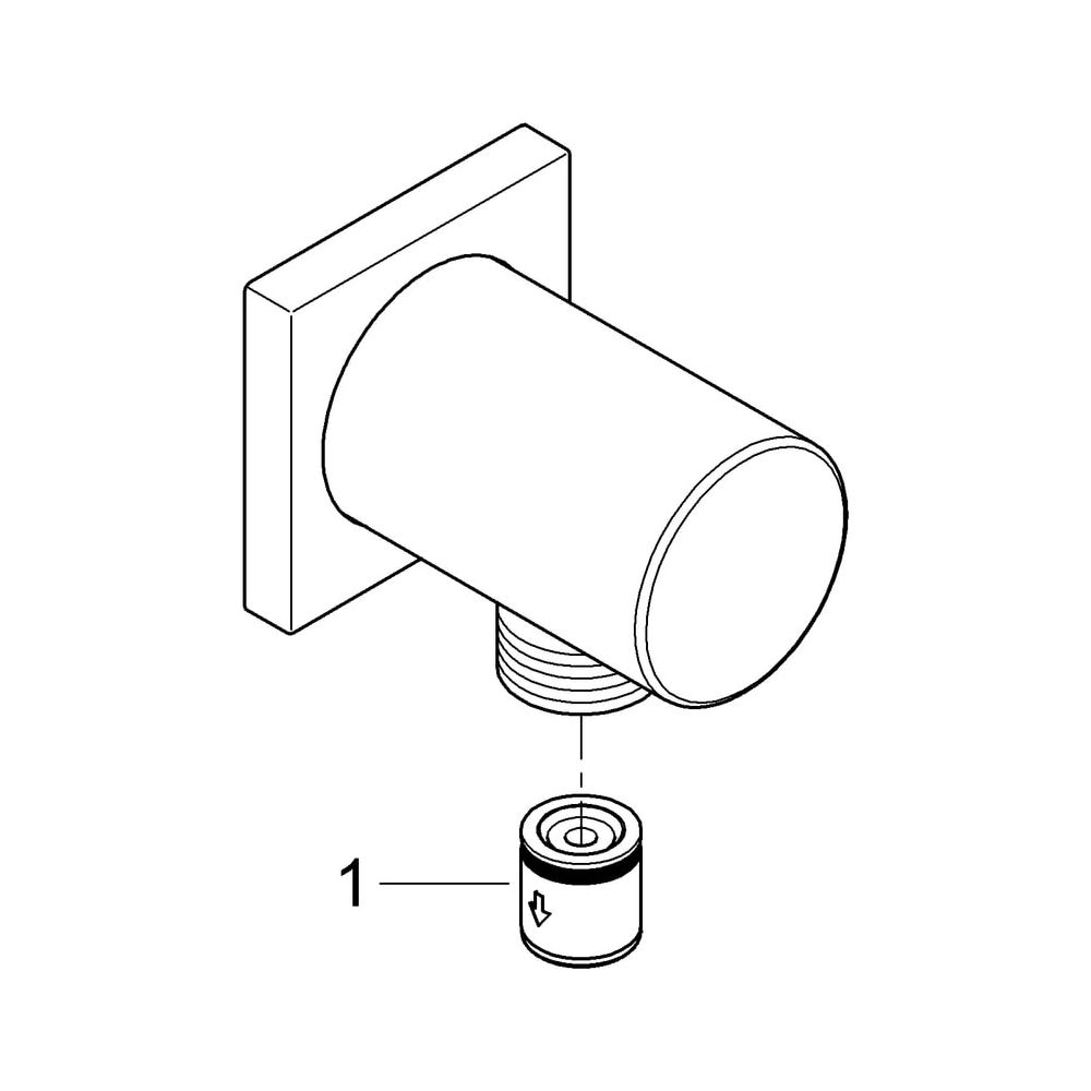 Grohe Rainshower Wandanschlussbogen, Außengewinde, eigensicher, mit eckiger Rosette, Ch... GROHE-27076000 4005176833106 (Abb. 6)