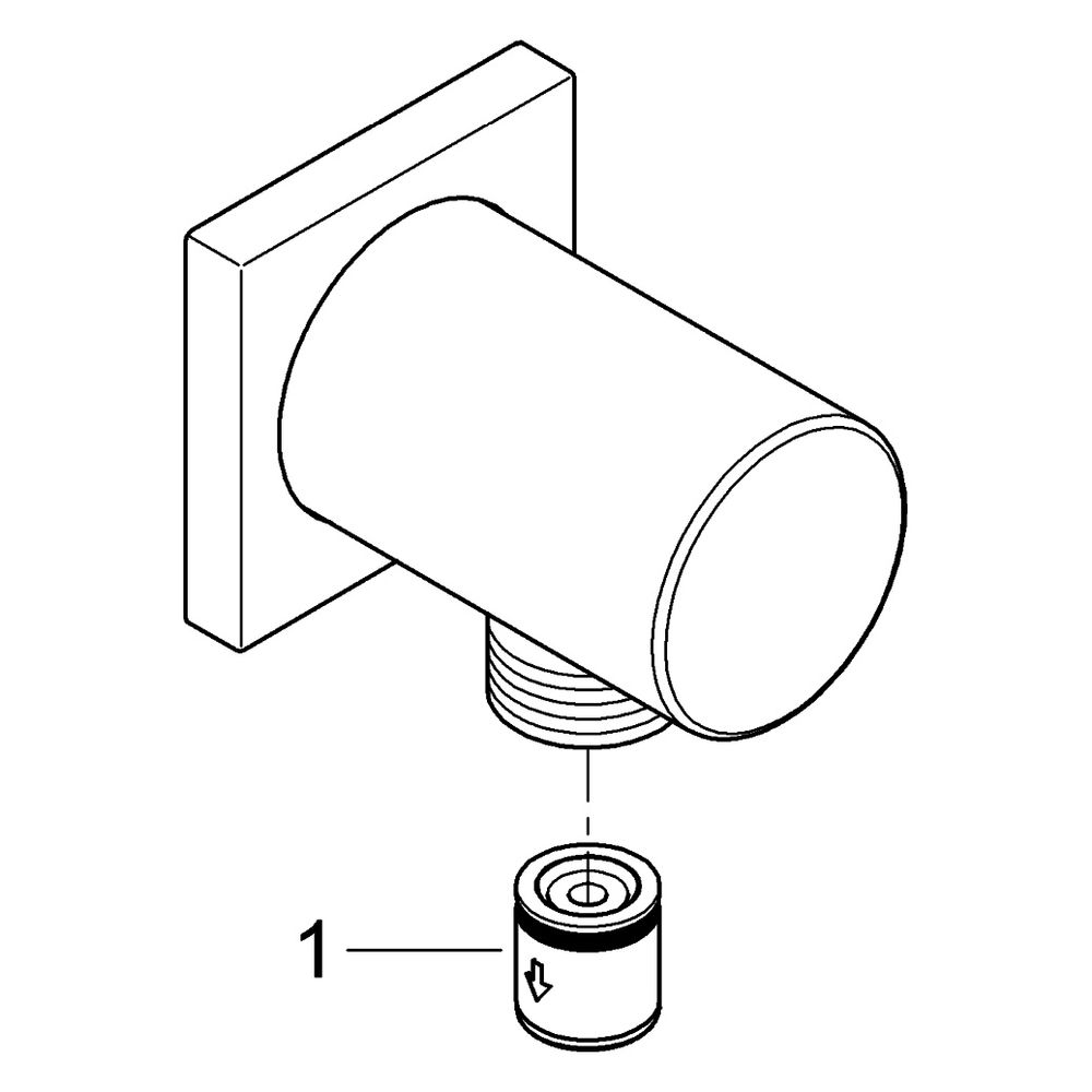 Grohe Rainshower Wandanschlussbogen, Außengewinde, eigensicher, mit eckiger Rosette, Ha... GROHE-27076A00 4005176950186 (Abb. 4)