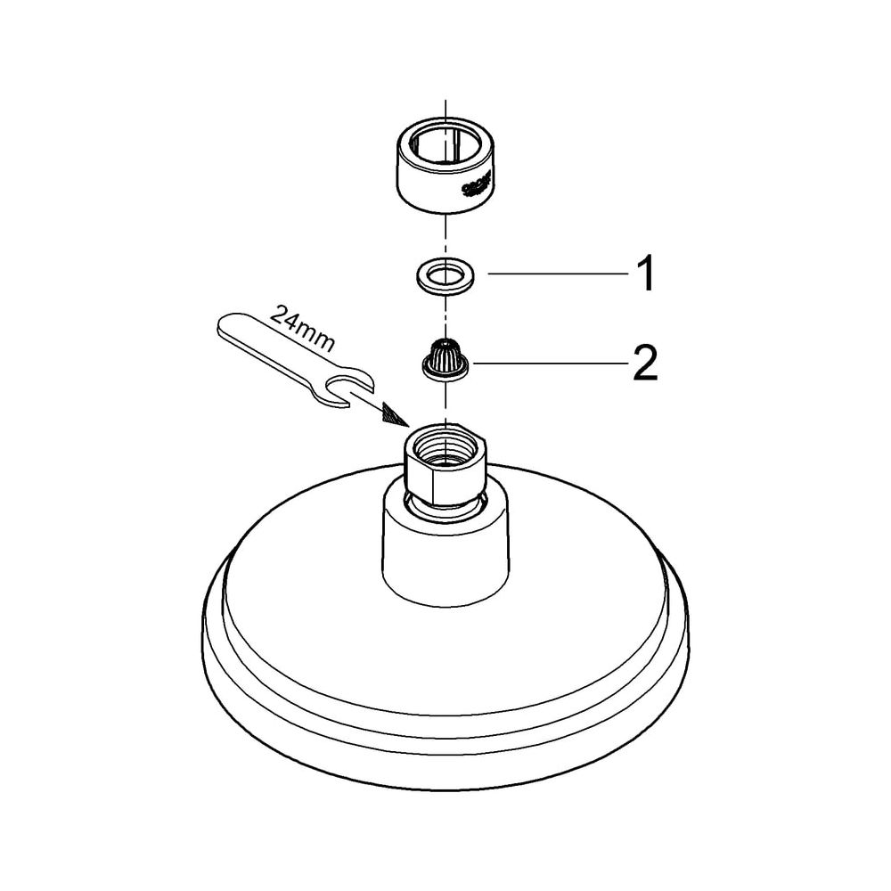 Grohe Rainshower Cosmopolitan 160 Kopfbrause, 4 Strahlarten, maximaler Durchfluss bei 3... GROHE-27134000 4005176836060 (Abb. 6)