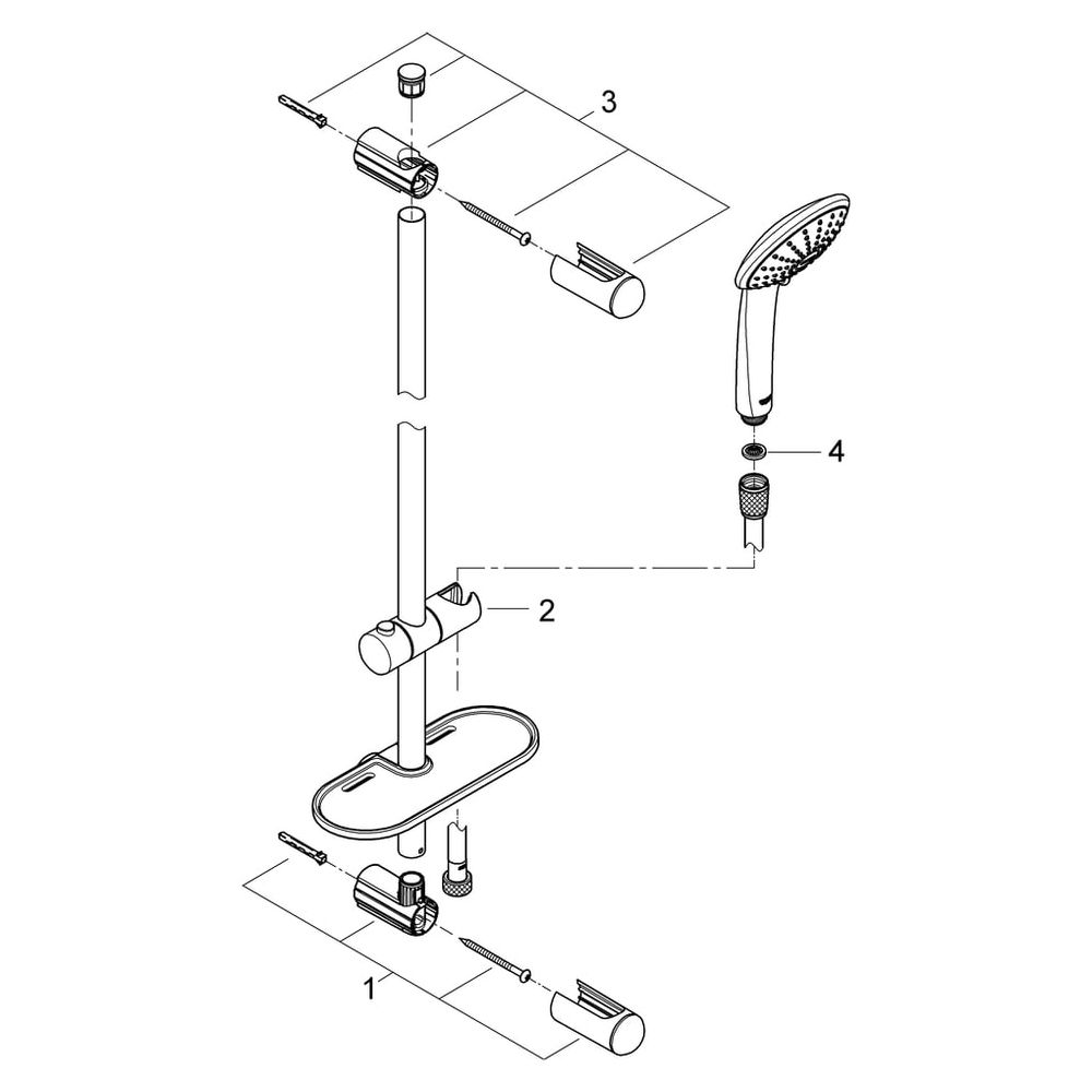 Grohe Euphoria 110 Massage Brausestangenset, Brausestange 600mm, 3 Strahlarten, Chrom, ... GROHE-27243001 4005176899799 (Abb. 7)