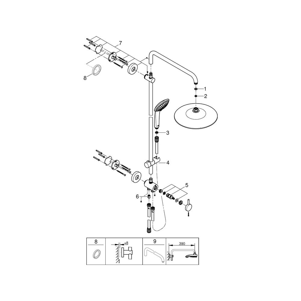 Grohe Euphoria 260 Duschsystem, Wandmontage, Chrom, 27421002... GROHE-27421002 4005176417924 (Abb. 11)