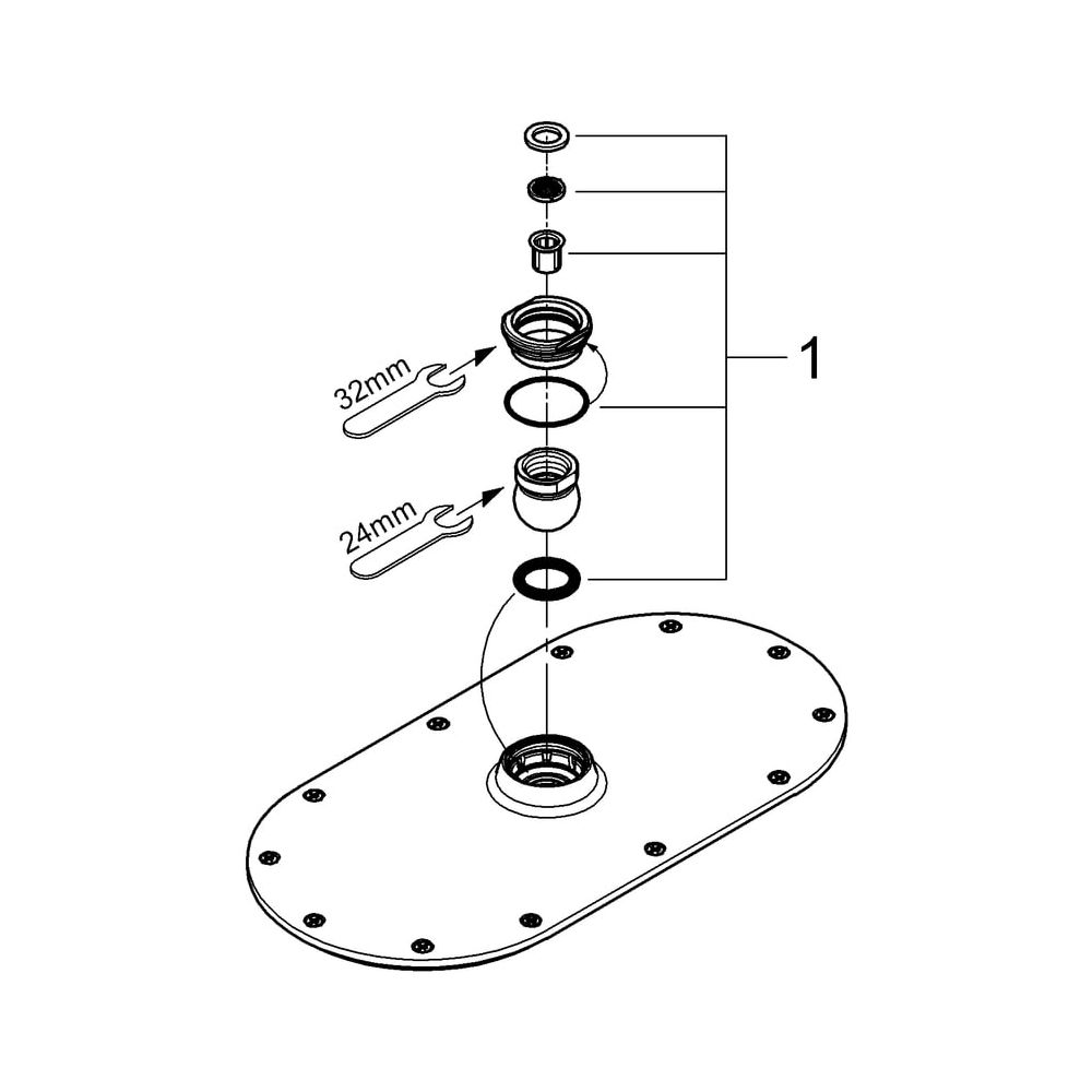 Grohe Rainshower Veris 300 Kopfbrause, 1 Strahlart, Chrom, 27470000... GROHE-27470000 4005176882531 (Abb. 8)