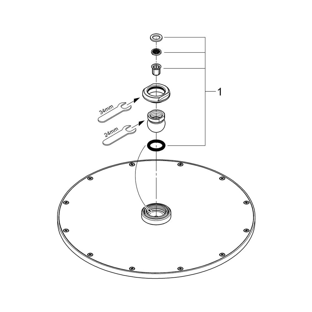 Grohe Rainshower Cosmopolitan 310 Kopfbrause, 1 Strahlart, Chrom, 27477000... GROHE-27477000 4005176883286 (Abb. 10)