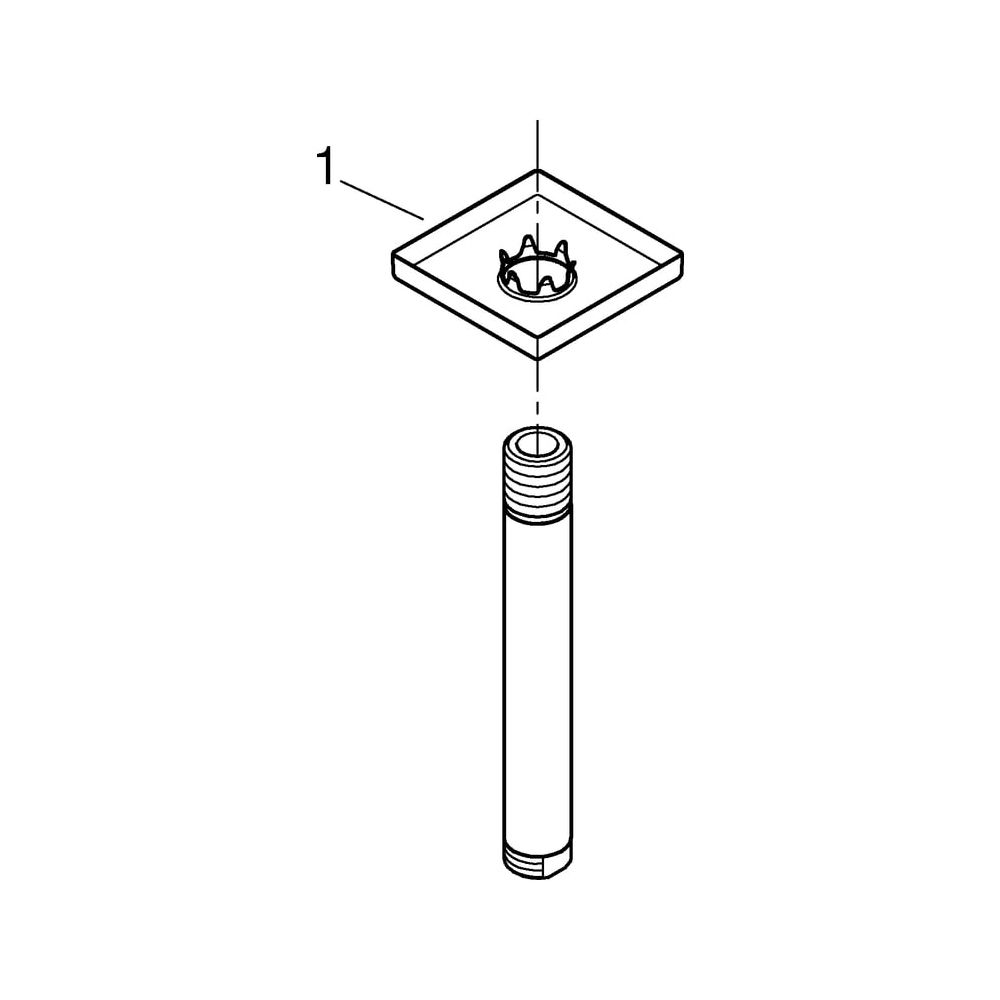 Grohe Rainshower Deckenauslass, Länge 142mm, eckige Rosette, Chrom, 27485000... GROHE-27485000 4005176885495 (Abb. 6)