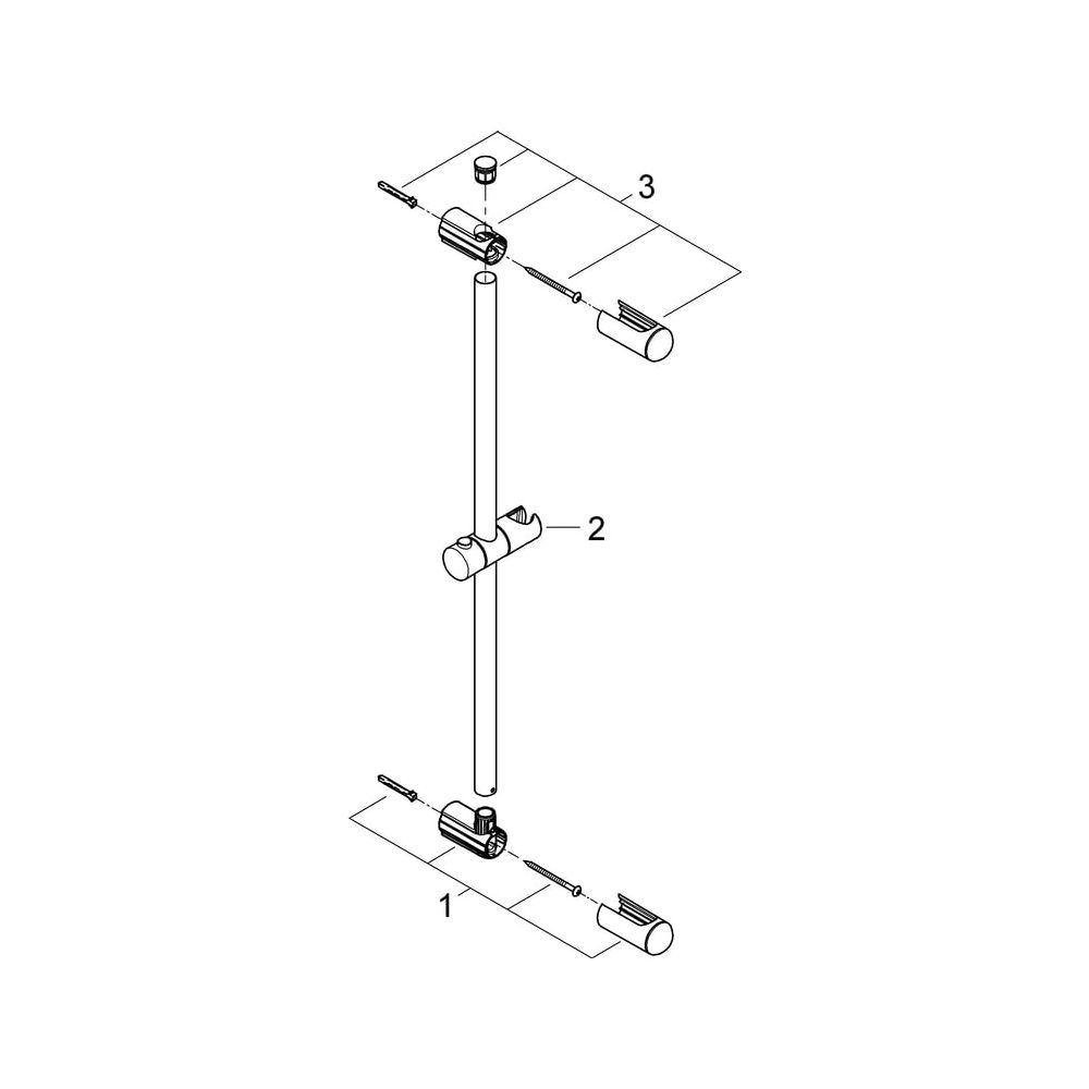 Grohe Euphoria Brausestange 600mm, mit variabler Befestigung, Chrom, 27499000... GROHE-27499000 4005176886041 (Abb. 6)