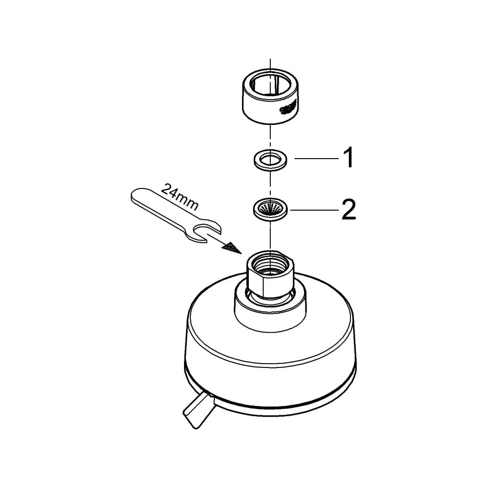 Grohe Tempesta Cosmopolitan 100 Kopfbrause, 4 Strahlarten, max. Durchfluss bei 3 bar 8,... GROHE-27591001 4005176443985 (Abb. 7)