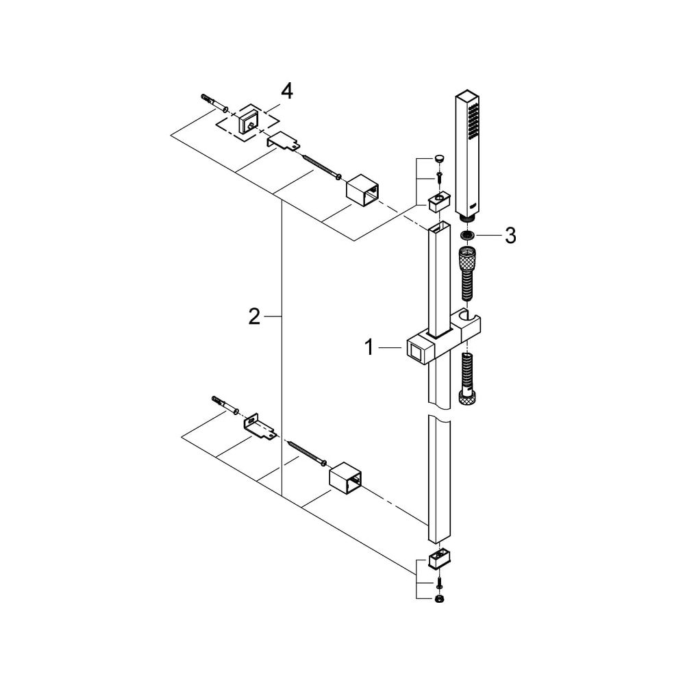 Grohe Euphoria Cube Stick Brausestangenset, Brausestange 900mm, 1 Strahlart, Chrom, 277... GROHE-27700000 4005176907111 (Abb. 6)