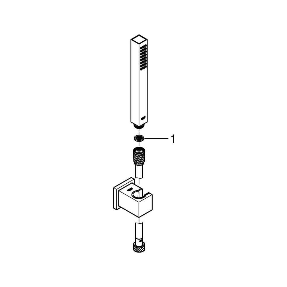 Grohe Euphoria Cube Stick Wandhalterset, 1 Strahlart, max. Durchfluss bei 3 bar 9l/min,... GROHE-27703000 4005176907142 (Abb. 5)