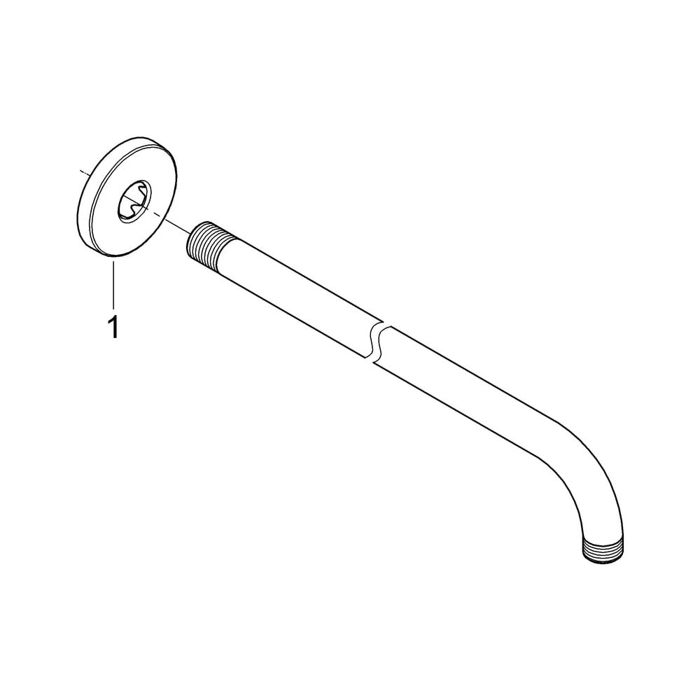 Grohe Rainshower Brausearm modern, DN 15, Ausladung 380mm, Chrom, 28361000... GROHE-28361000 4005176295157 (Abb. 5)