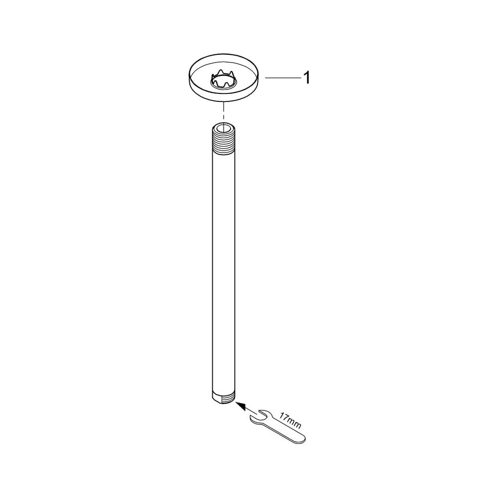 Grohe Rainshower Deckenauslass, Länge 292mm, mit runder Rosette, Chrom, 28497000... GROHE-28497000 4005176270338 (Abb. 5)