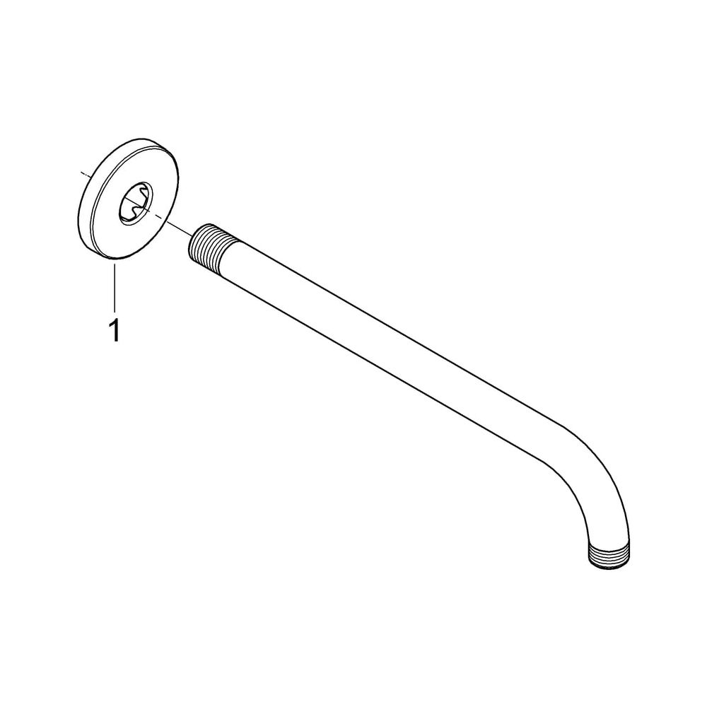 Grohe Rainshower Brausearm modern, DN 15, Ausladung 286mm, Chrom, 28576000... GROHE-28576000 4005176274022 (Abb. 5)