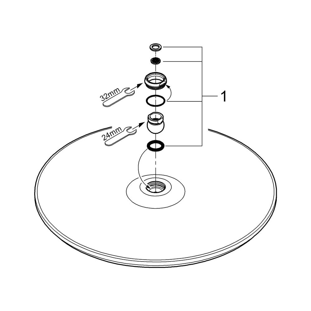 Grohe Rainshower Cosmopolitan 400 Kopfbrause, 1 Strahlart, maximaler Durchfluss bei 3 b... GROHE-28778000 4005176820526 (Abb. 7)