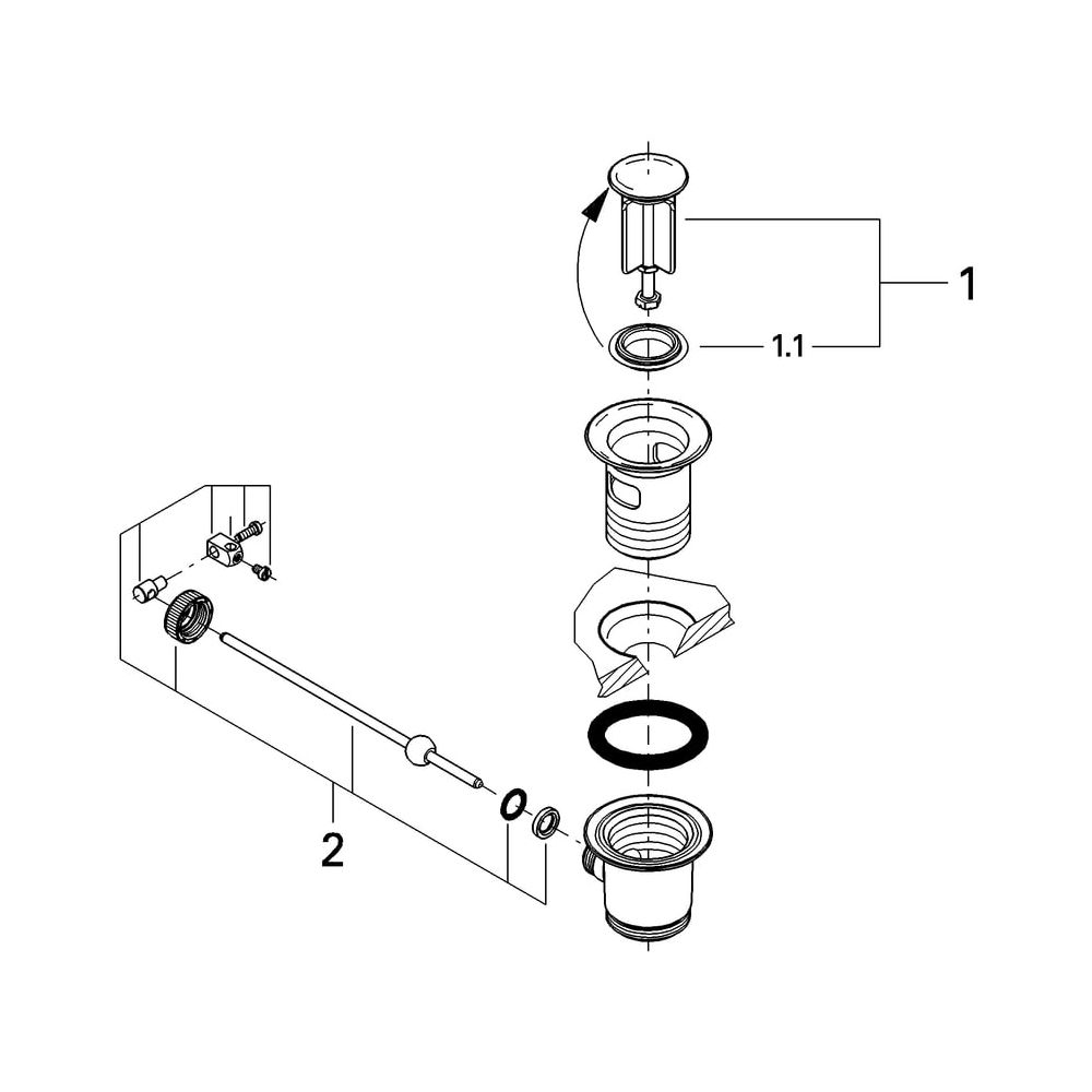 Grohe Ablaufgarnitur 1 1/4" für Waschtische, Chrom, 28910000... GROHE-28910000 4005176603846 (Abb. 6)