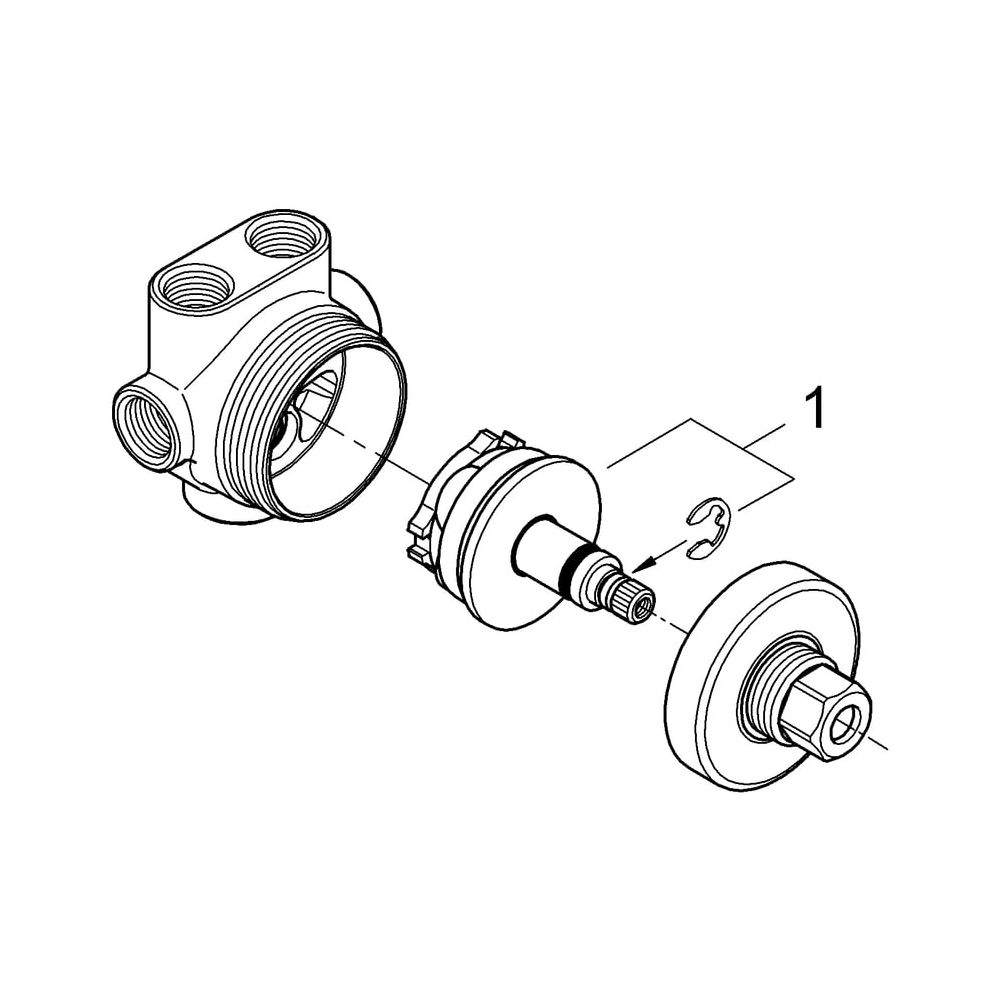 Grohe 5-Wege-Umstellung Unterputz-Einbaukörper, DN 15, 66-113mm, DR-Messing, 29033000... GROHE-29033000 4005176845338 (Abb. 5)