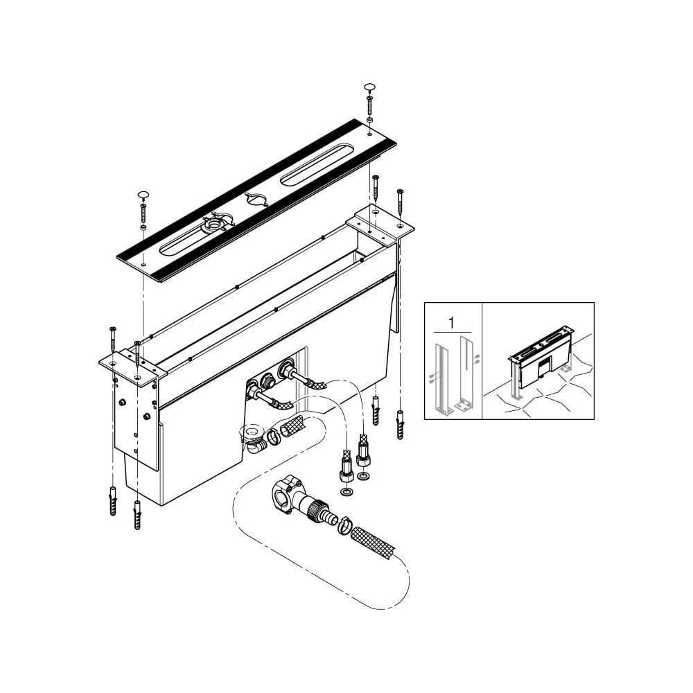 Grohe Wannenrandkombination Unterbau für Fliesenbankmontage, mit Dichtmanschette nach D... GROHE-29037002 4005176519918 (Abb. 9)
